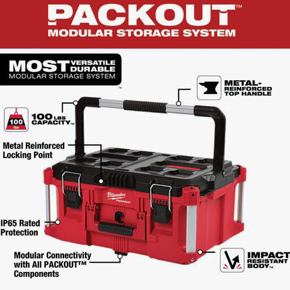 Milwaukee Packout 22 in. Rolling, Large And Medium Tool Box Set - 8426-8425-8424