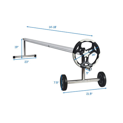 Pool Solar Cover Reel, 16-18 Feet - Complete Reel Set