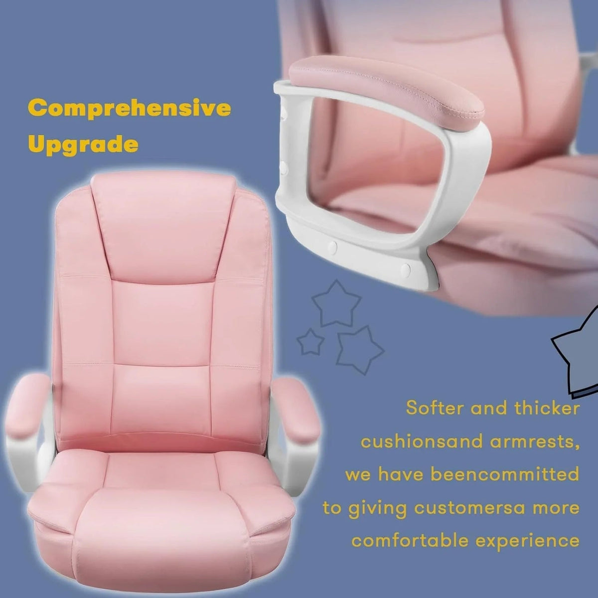 High-Back Ergonomic Leather Executive Office Chair, 400 lb Capacity