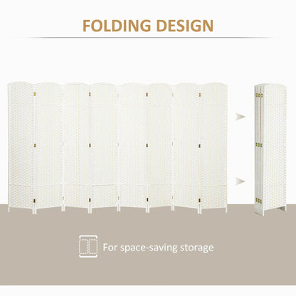HOMCOM Folding Privacy Screen, 8 Panel, 5.6' Tall, White - 830-814V02WT