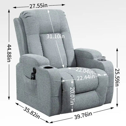 Lazy Boy Power Lift Recliner Chair With Massage, Lumbar Heating, USB Port And Cup Holders - Single Motor