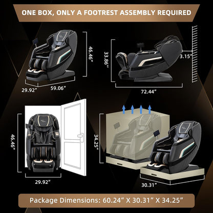 Alfine 4D Full Body Massage Chair With SL Track, Yoga Stretch, Zero Gravity, Heating, AI Voice Control - A66