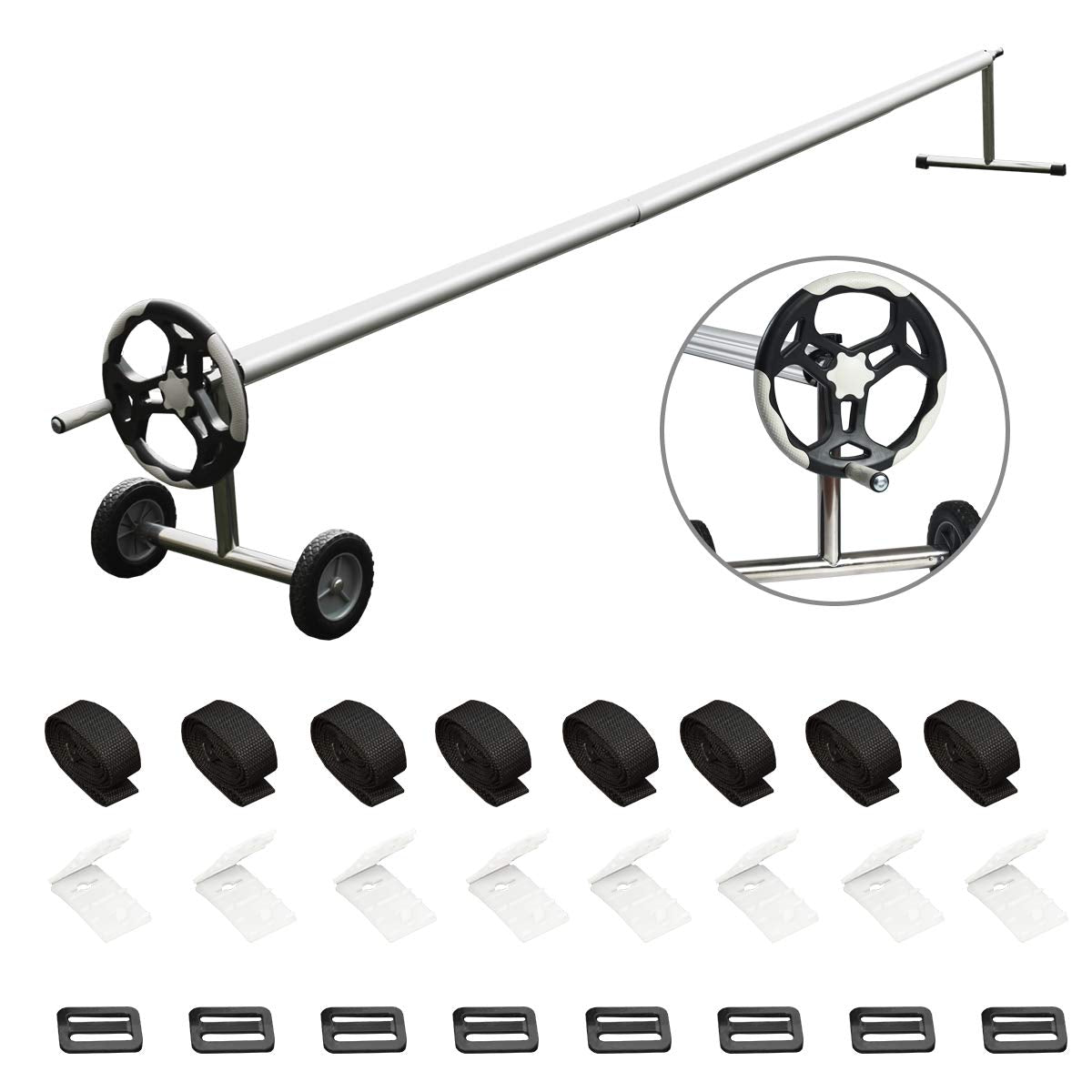 Pool Solar Cover Reel, 16-18 Feet - Complete Reel Set