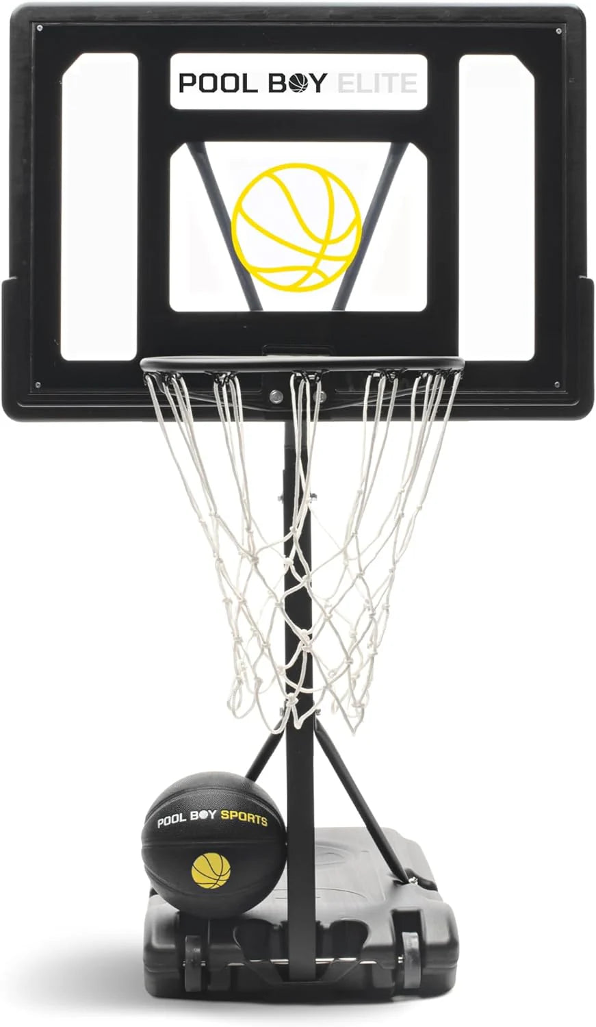 POOL BOY SPORTS Poolside Basketball Hoop With Composite Leather Basketball, Air Pump And Tools - Pool Boy Elite
