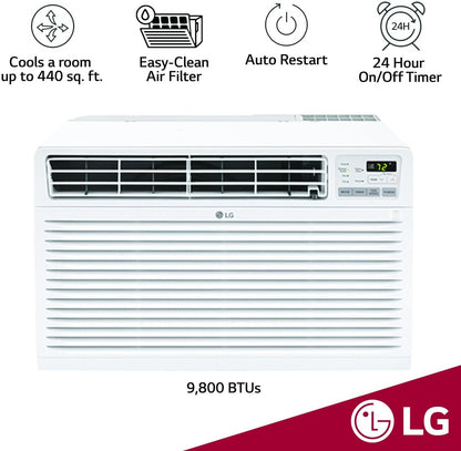 LG 10,000 BTU Through-the-Wall Air Conditioner, 115V, White - Cools Up To 440 Sq. Ft.