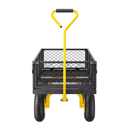 KFFKFF Steel Garden Utility Cart 900 Lbs, 38 x 22 in, 10 in Wheels, Green - V900G