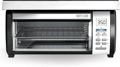 BLACK+DECKER SpaceMaker Under-Cabinet Toaster Oven, Black/Stainless Steel, 9 in Pizza, 4 Slice - TROS1000D