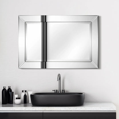 Rectangular Clear Beveled Wall Mirror - 3 Sizes