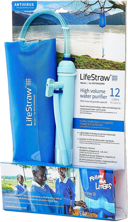 YUNWEN Mission Gravity-Fed Water Purifier, 12 L, Blue - LSM12