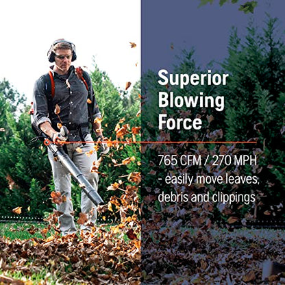 Gas Backpack Leaf Blower 51cc 2.16 HP 765 CFM 270 MPH