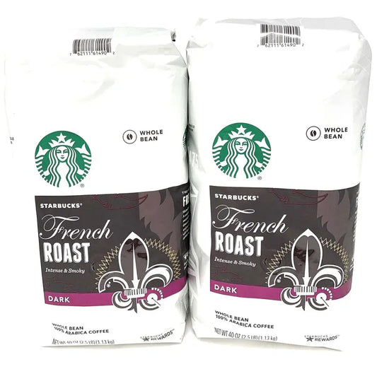 Starbucks French Roast Whole Bean Coffee, 80 Oz, 2 x 40 Oz Packs