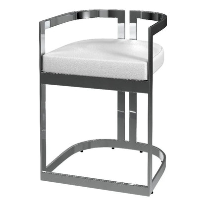Butler Specialty Company Clarence Faux Leather 23in Dining Stool - Nickel Plated