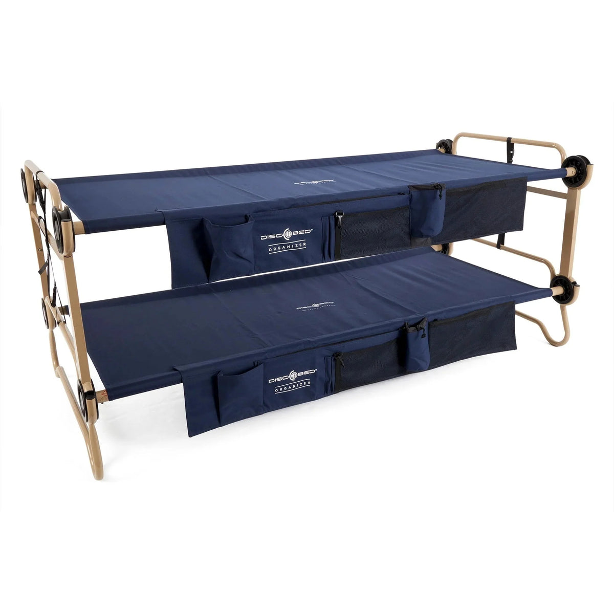 Disc-O-Bed XL Cam-O-Bunk Benchable Double Cot With Storage Organizers - Navy