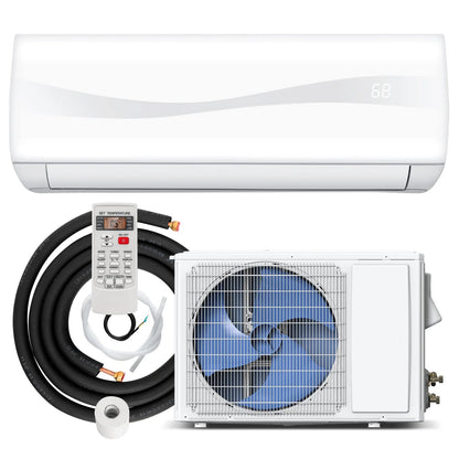 Wall-Mounted Ductless Mini Split Air Conditioner With Heat Pump, 24000 BTU, 208-230V, 18.5 SEER2, White