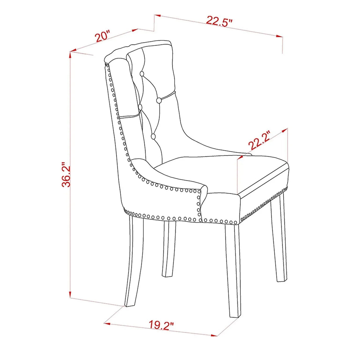 HomeStock Parson Chair With Black Leg And Linen Fabric Light Beige - Frp1T02