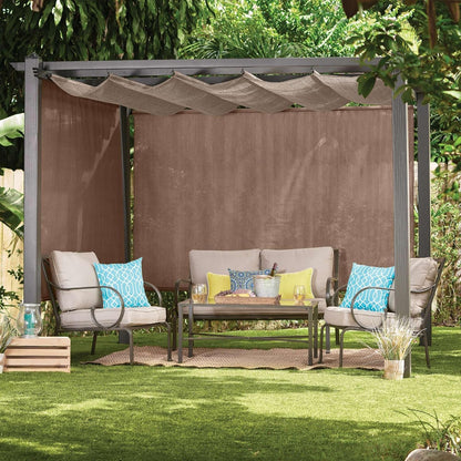 Coolaroo Outdoor Roller Shade With Wand - 10ft x 8ft Walnut
