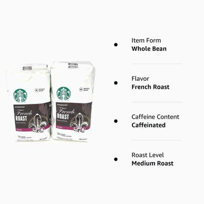 Starbucks French Roast Whole Bean Coffee 80 Oz - 2 x 40 Oz Packs