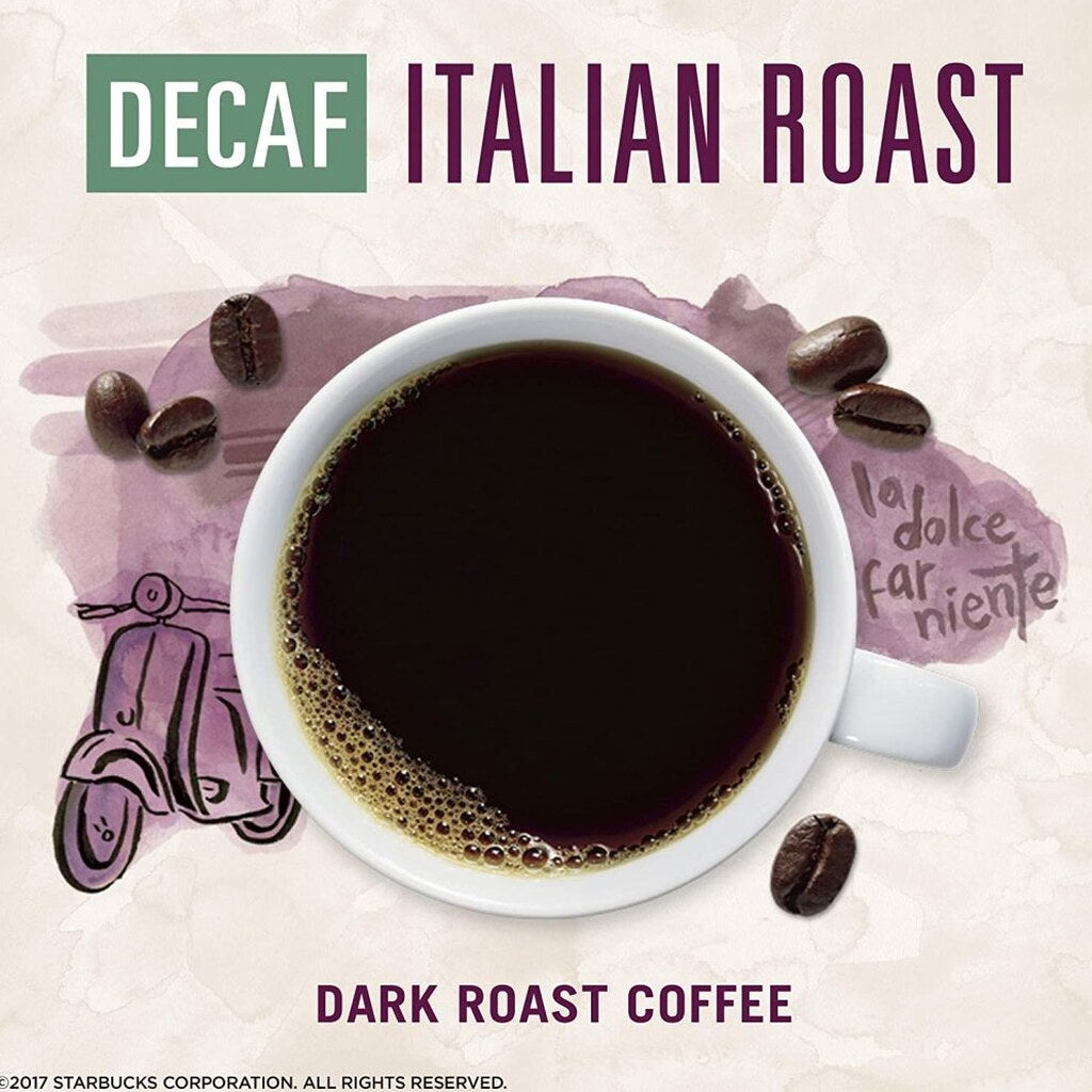 Starbucks VIA Instant Decaf Italian Roast Coffee Dark Roast 100% Arabica 50 Packets